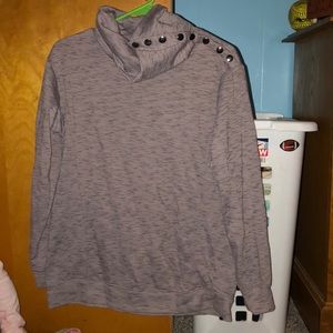 Button down cowl neck shirt